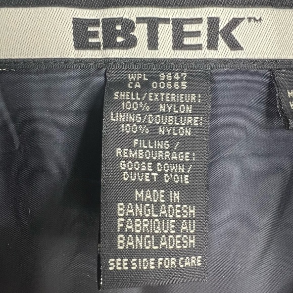 EDDIE BAUER EB TEK Goose Down Men's Black Puffer Vest Size Medium Full Zip - Picture 6 of 9